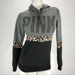 PINK by Victoria’s Secret Grey/Black Hooded Top! S